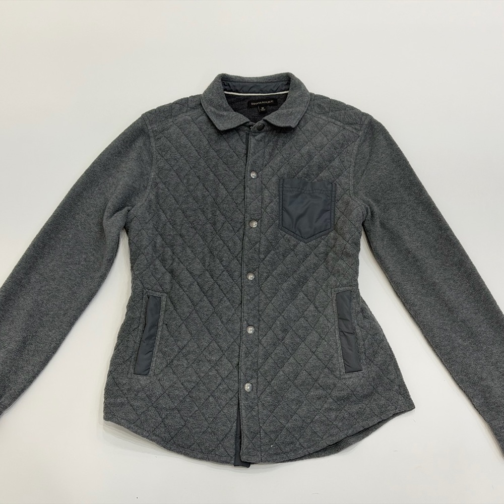 Banana Republic Charcoal Quilted Utility Jacket